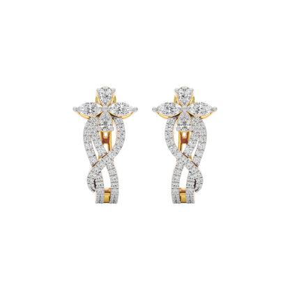 Crystal Petal Diamond Earrings