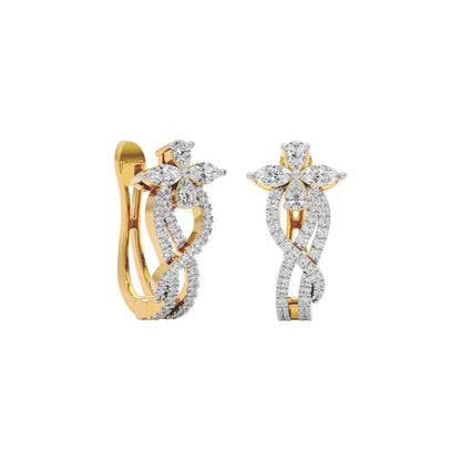 Crystal Petal Diamond Earrings