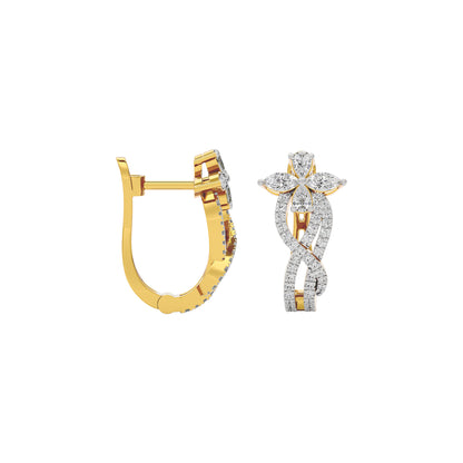 Crystal Petal Diamond Earrings