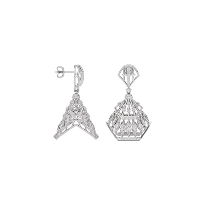 Diamond Glisten Earring 18 KT / White Gold