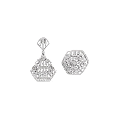 Diamond Glisten Earring 18 KT / White Gold