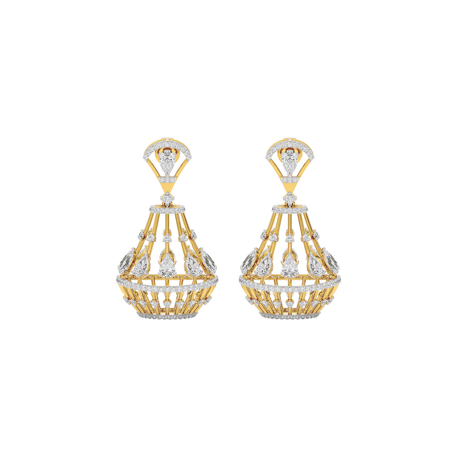 Crystal Serene Diamond Earring 18 KT / Yellow Gold