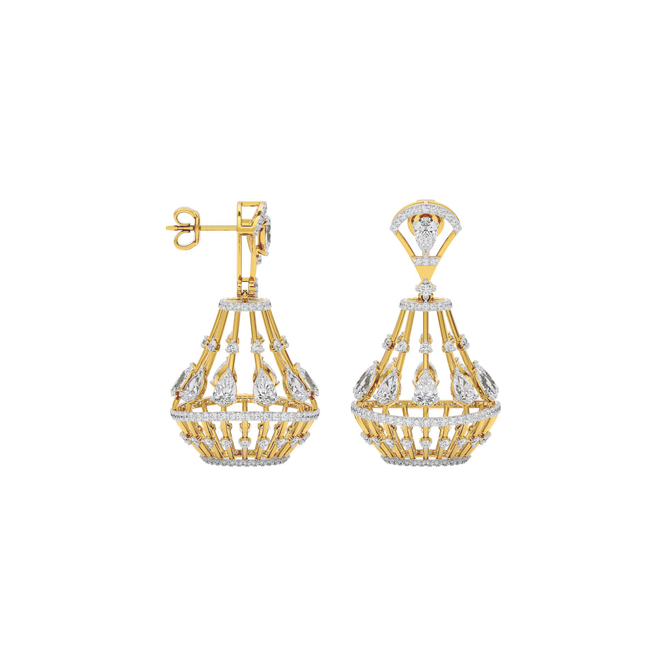 Crystal Serene Diamond Earring 18 KT / Yellow Gold