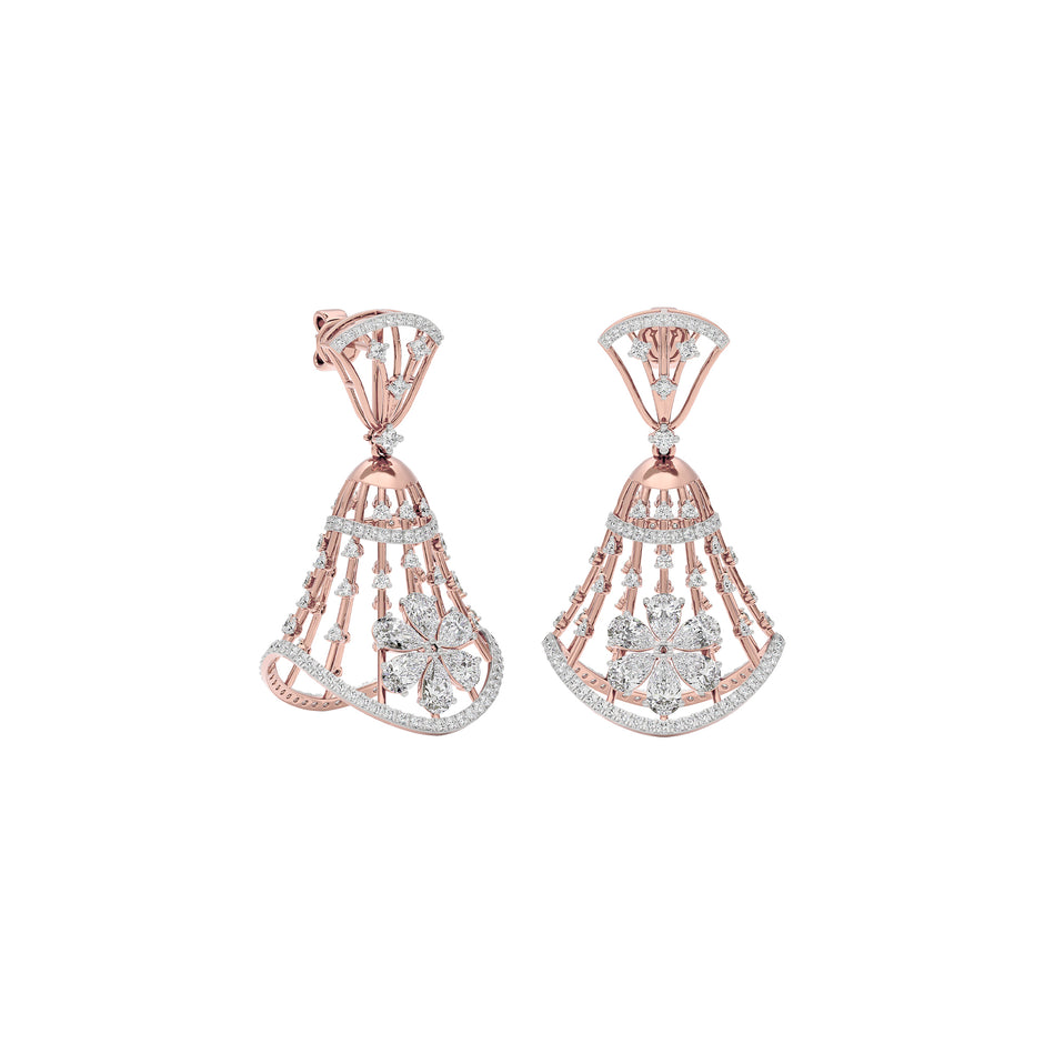 Glittering Shine Diamond Earring 18 KT / Rose Gold