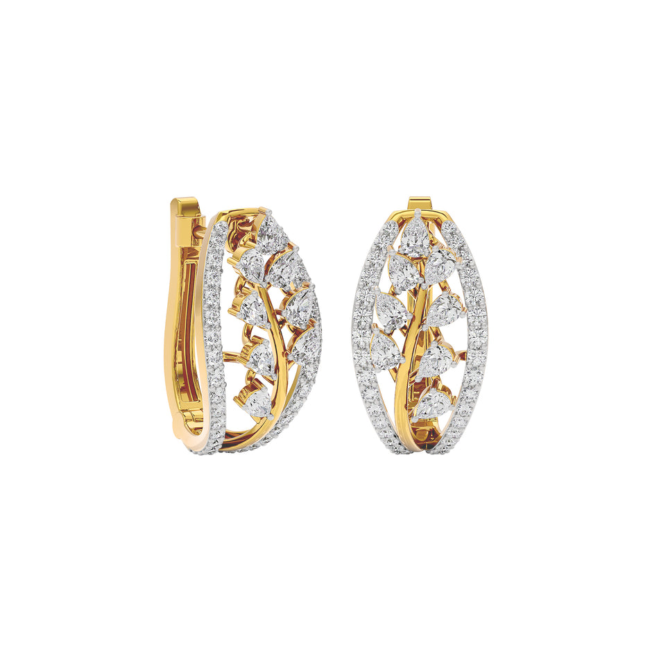 Pure Opal Diamond Earring 18 KT / Yellow Gold