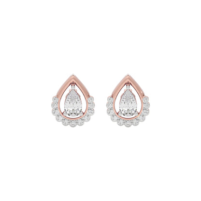 Twilight Halo Diamond Earring 18 KT / Rose Gold
