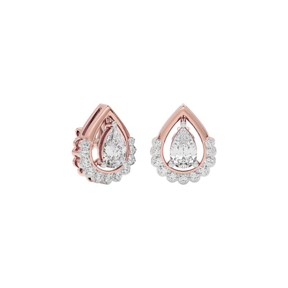 Twilight Halo Diamond Earring 18 KT / Rose Gold