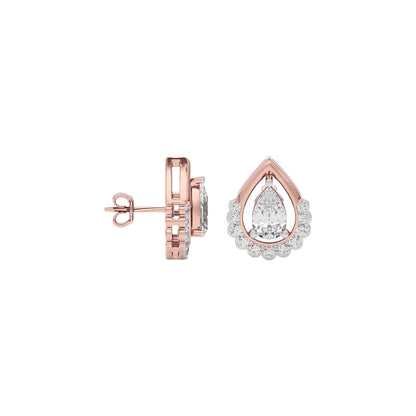 Twilight Halo Diamond Earring 18 KT / Rose Gold
