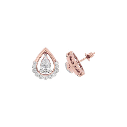 Twilight Halo Diamond Earring 18 KT / Rose Gold