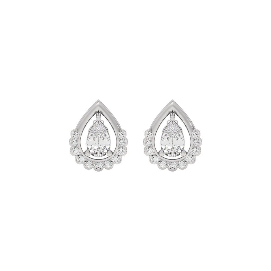Twilight Halo Diamond Earring 18 KT / White Gold