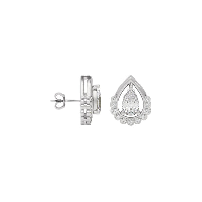 Twilight Halo Diamond Earring 18 KT / White Gold