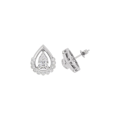 Twilight Halo Diamond Earring 18 KT / White Gold