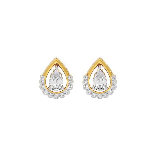 Twilight Halo Diamond Earring 18 KT / Yellow Gold