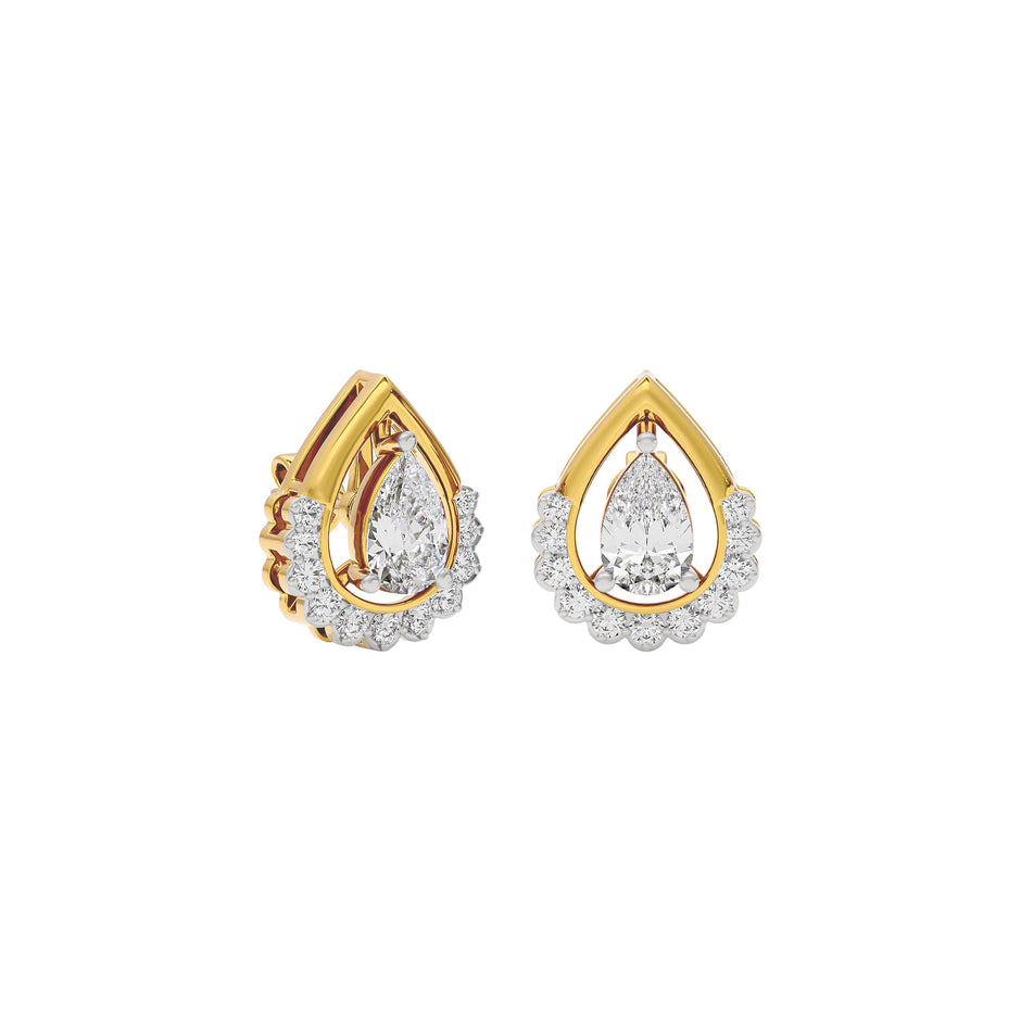 Twilight Halo Diamond Earring 18 KT / Yellow Gold