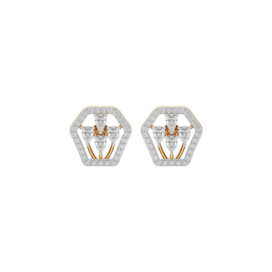 Diamond Dewdrop Earring 18 KT / Yellow Gold
