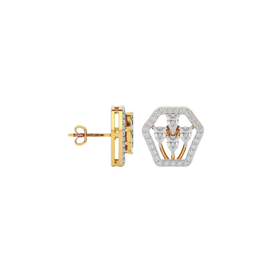 Diamond Dewdrop Earring 18 KT / Yellow Gold
