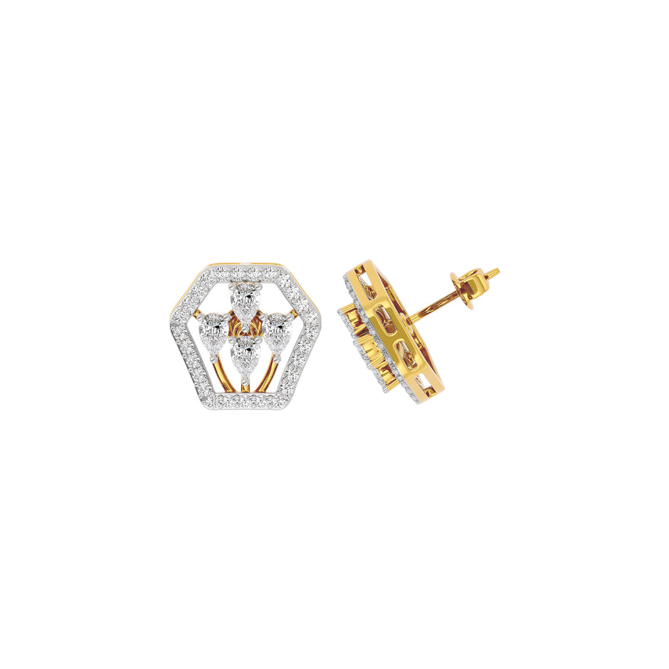 Diamond Dewdrop Earring 18 KT / Yellow Gold