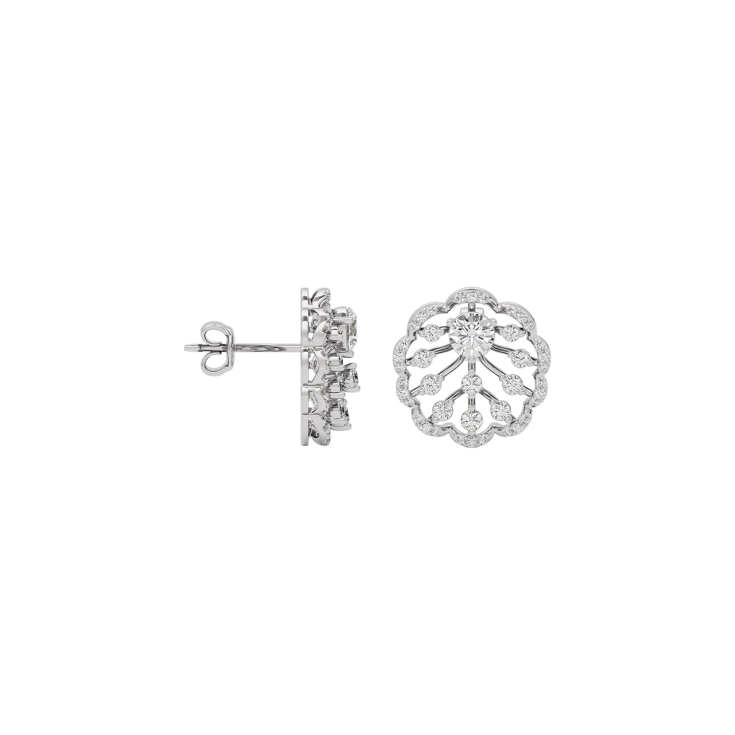 Celestial Charm Diamond Earring 18 KT / White Gold