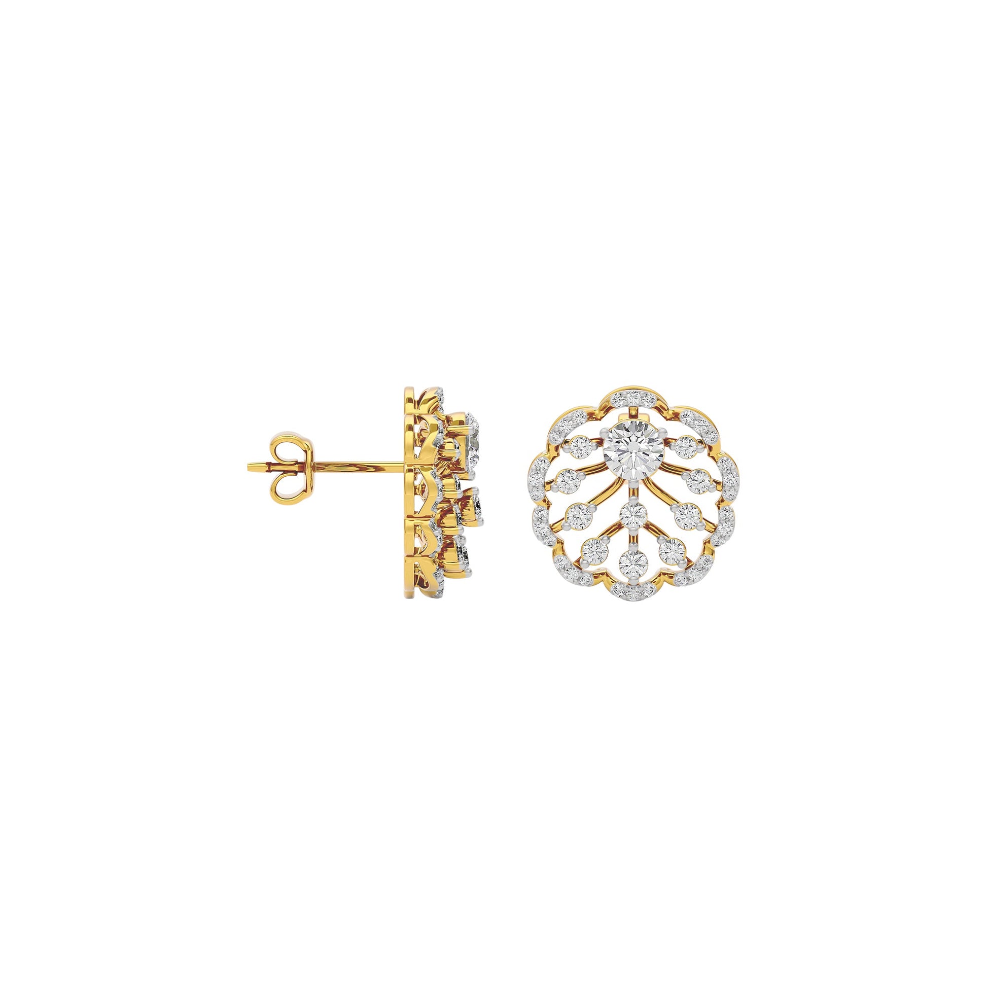 Celestial Charm Diamond Earring 18 KT / Yellow Gold