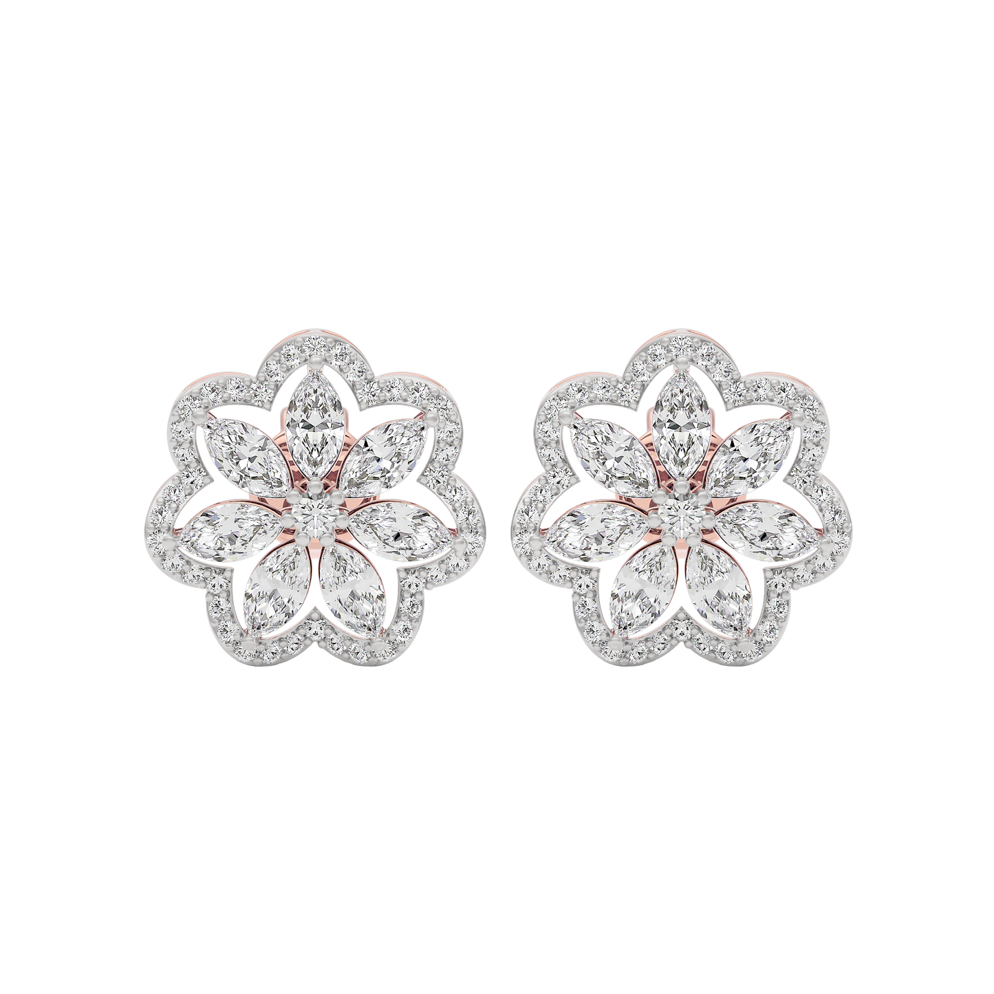 Crystal Blossom Diamond Earring