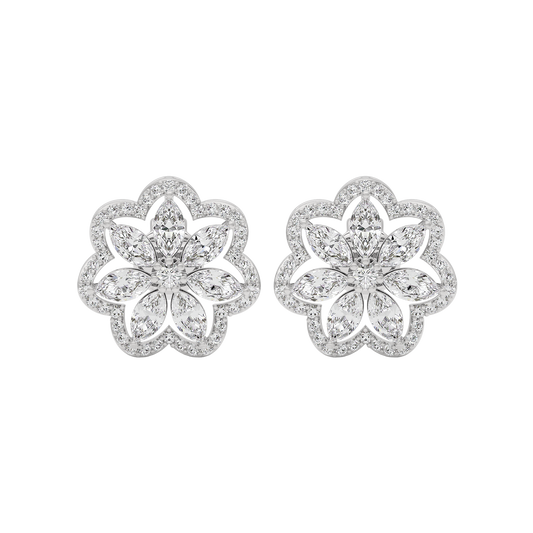 Crystal Blossom Diamond Earring