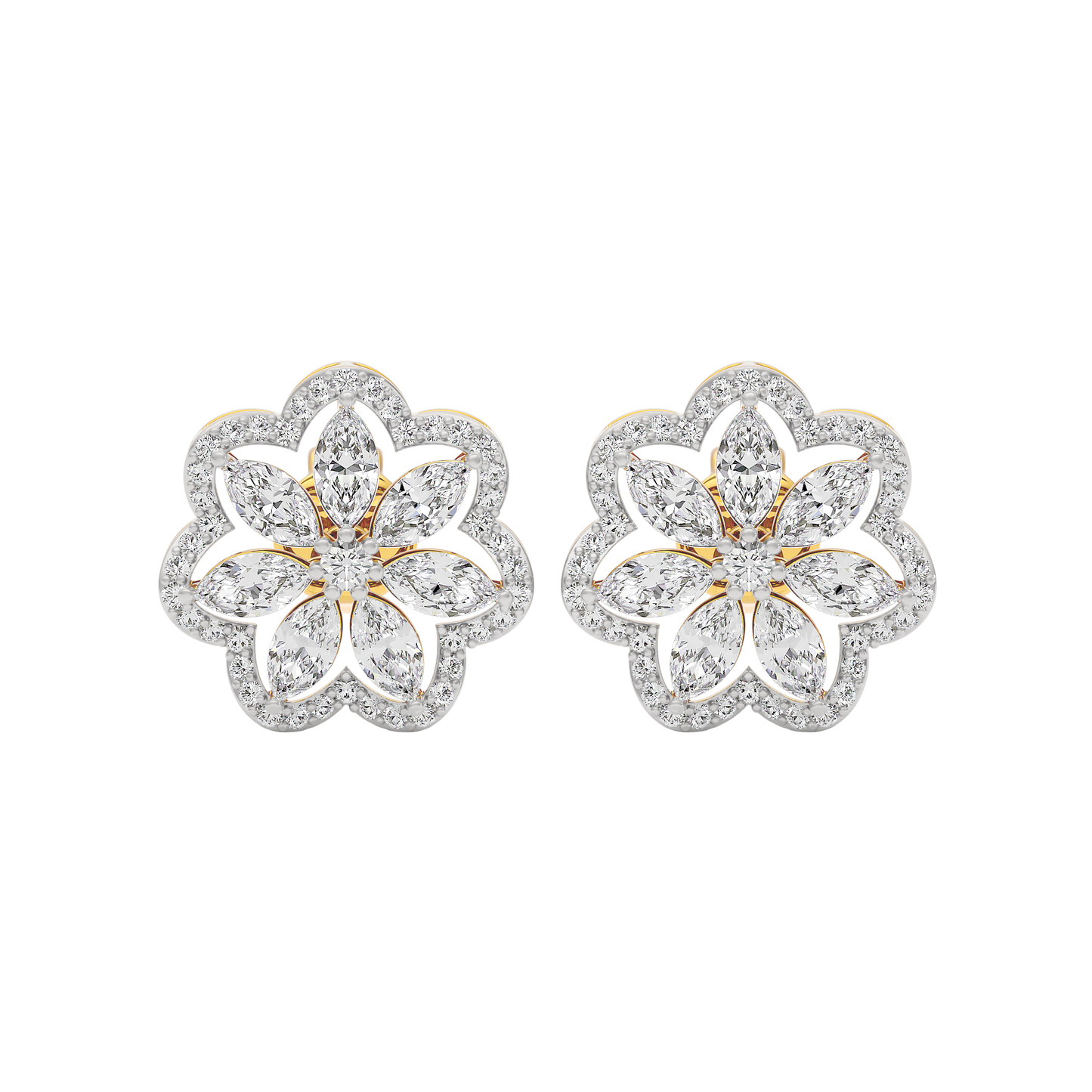 Crystal Blossom Diamond Earring