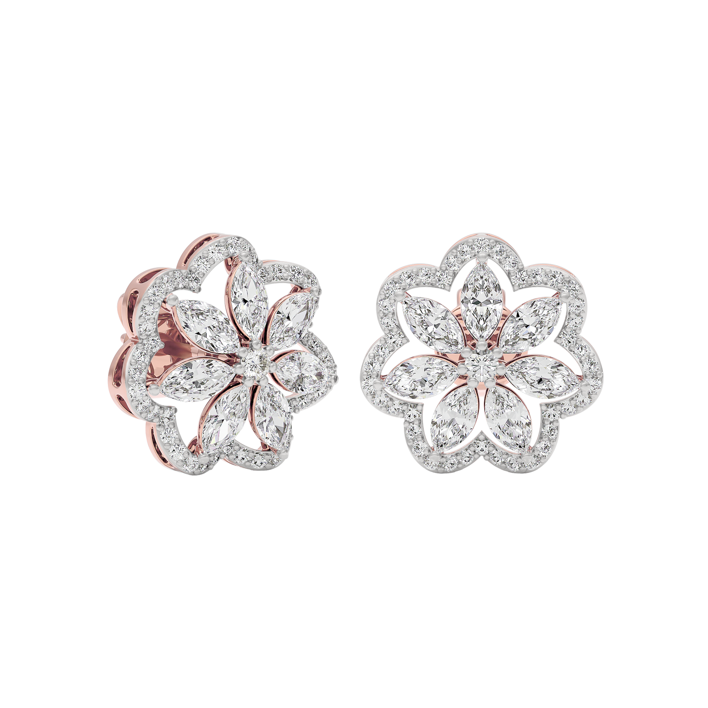 Crystal Blossom Diamond Earring