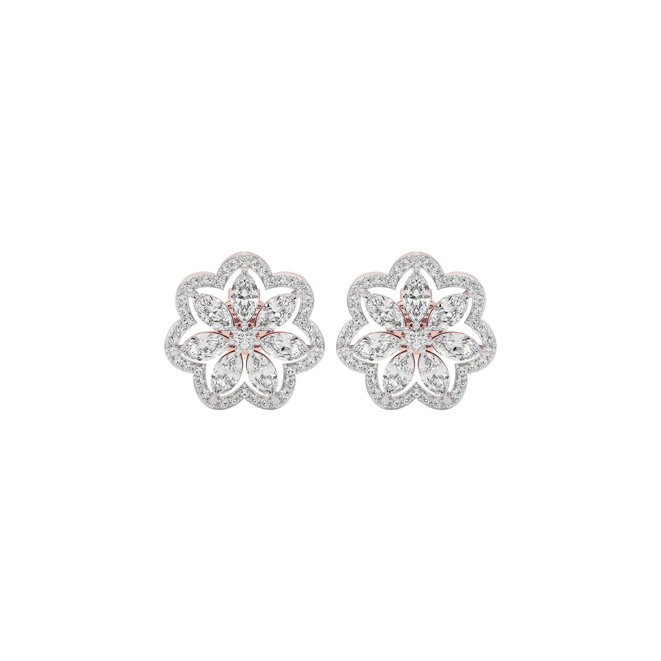 Crystal Blossom Diamond Earring 18 KT / Rose Gold