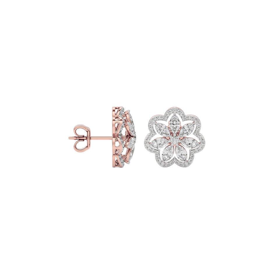Crystal Blossom Diamond Earring 18 KT / Rose Gold