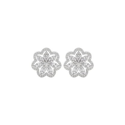 Crystal Blossom Diamond Earring 18 KT / White Gold