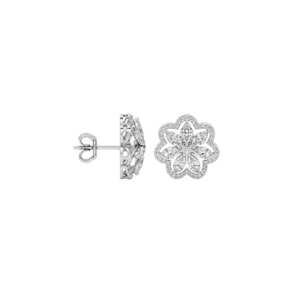 Crystal Blossom Diamond Earring 18 KT / White Gold