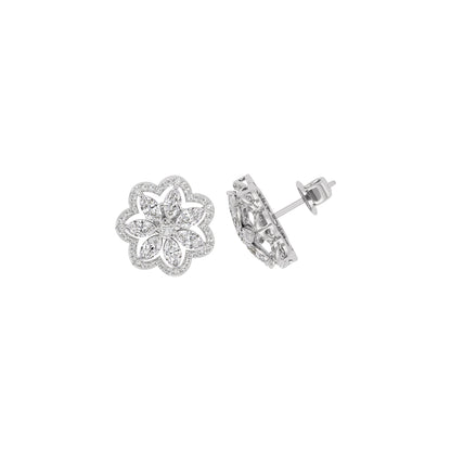 Crystal Blossom Diamond Earring 18 KT / White Gold