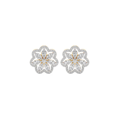 Crystal Blossom Diamond Earring 18 KT / Yellow Gold