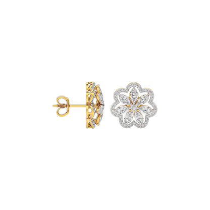 Crystal Blossom Diamond Earring 18 KT / Yellow Gold