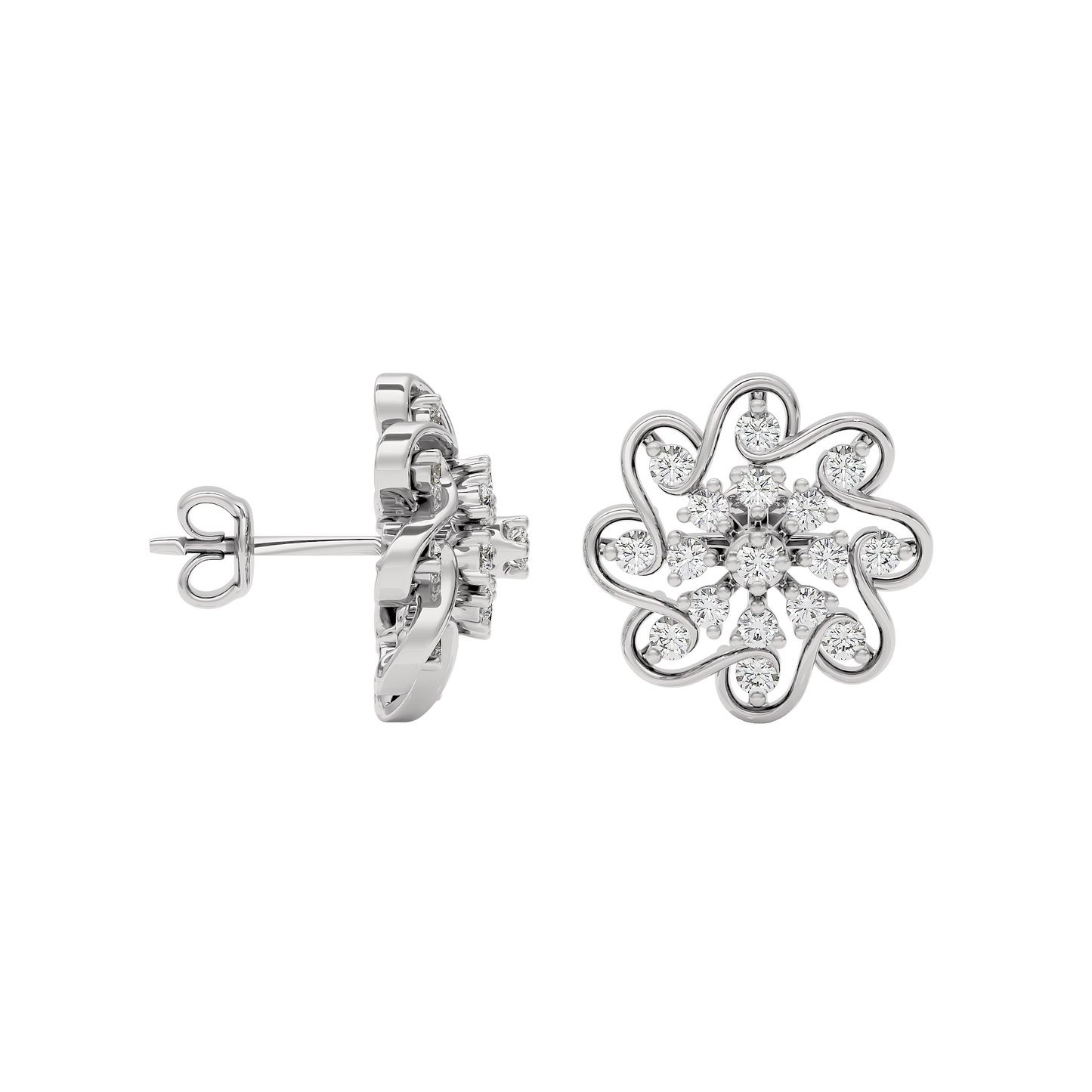 Diamond Crescent Earring