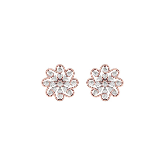 Diamond Crescent Earring 18 KT / Rose Gold