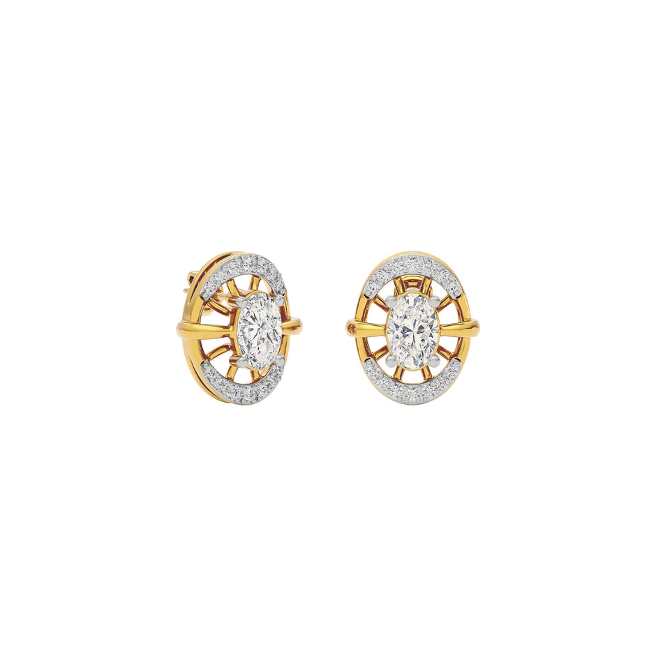 Diamond Sunbeam Earring 18 KT / Yellow Gold
