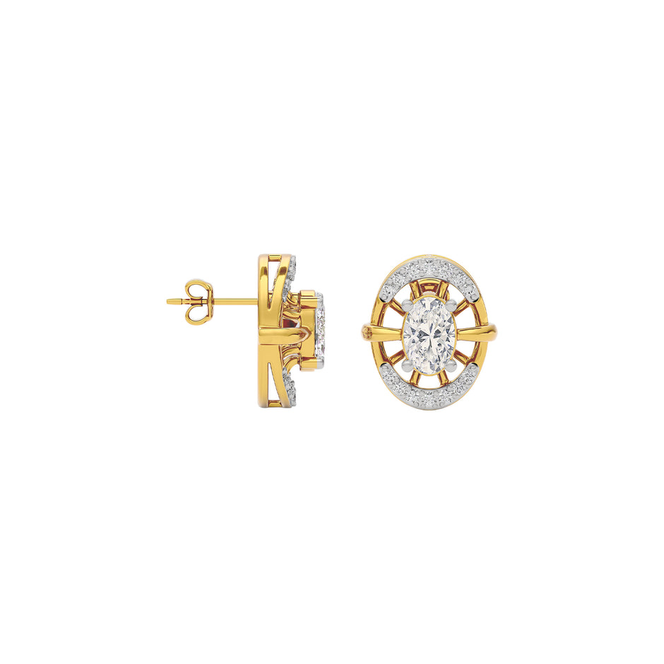 Diamond Sunbeam Earring 18 KT / Yellow Gold