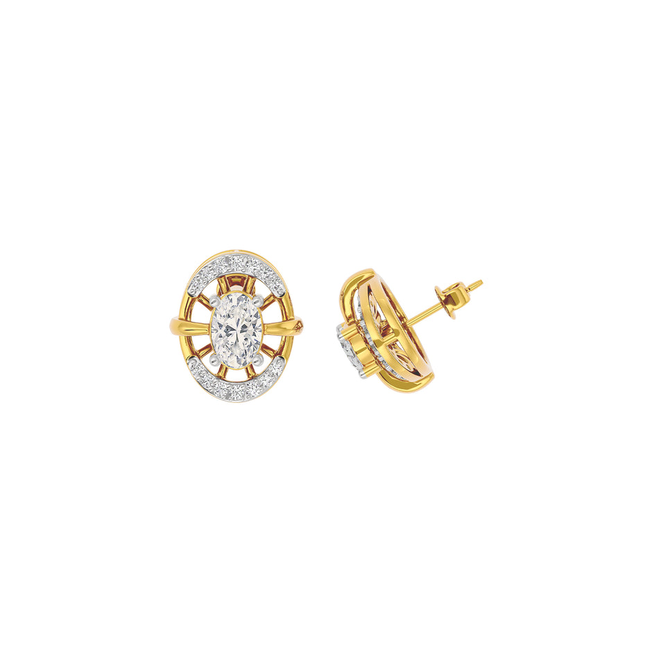 Diamond Sunbeam Earring 18 KT / Yellow Gold