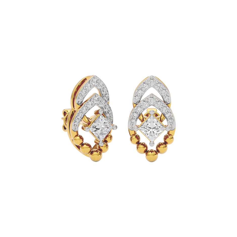 Crystal Shimmer Diamond Earring 18 KT / Yellow Gold