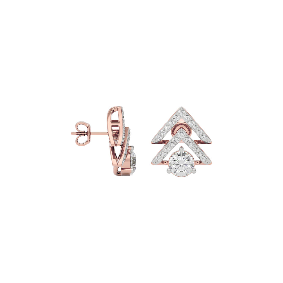 Opal Halo Diamond Earring 18 KT / Rose Gold