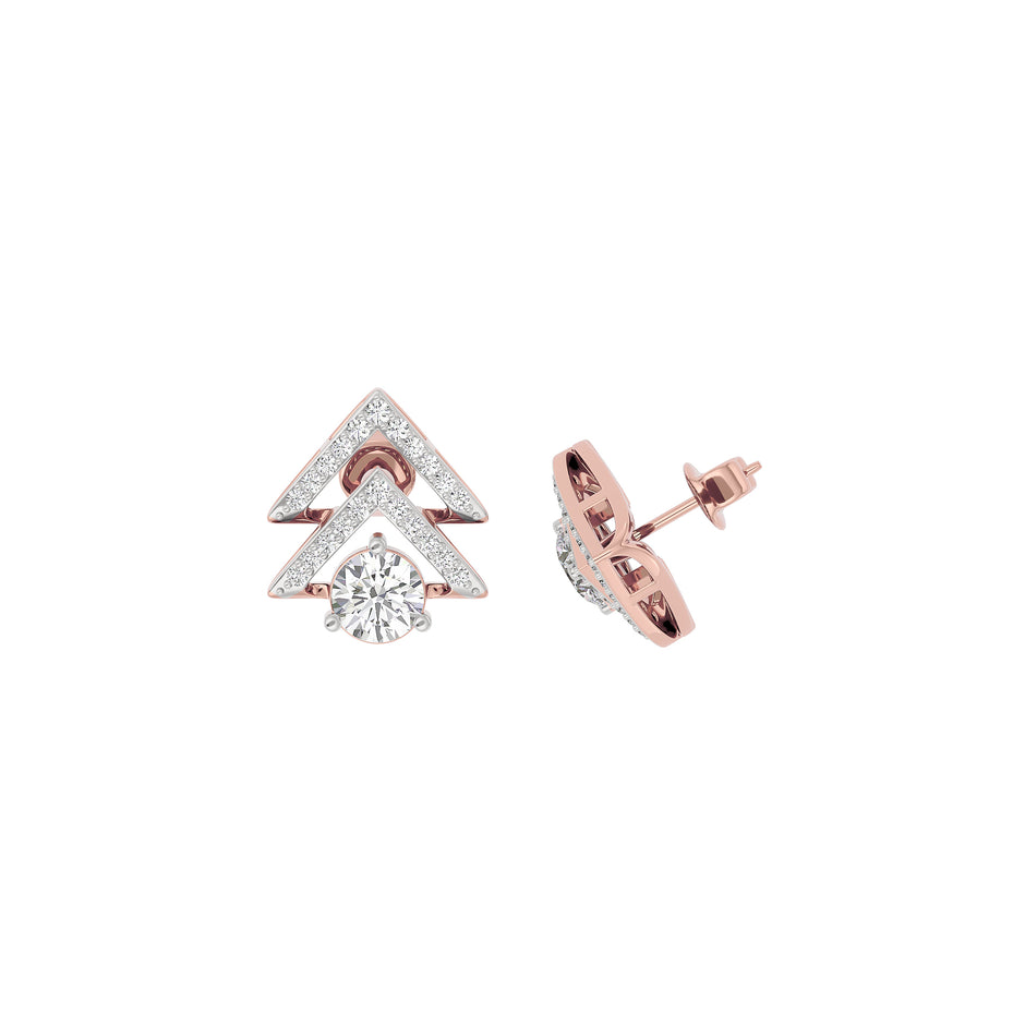 Opal Halo Diamond Earring 18 KT / Rose Gold