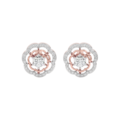 Gleaming Halo Diamond Earring