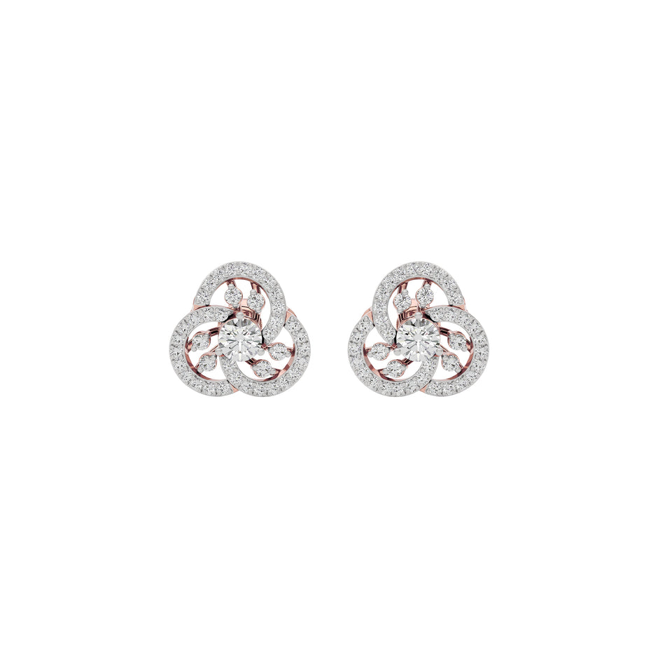 Diamond Orchid Earring 18 KT / Rose Gold