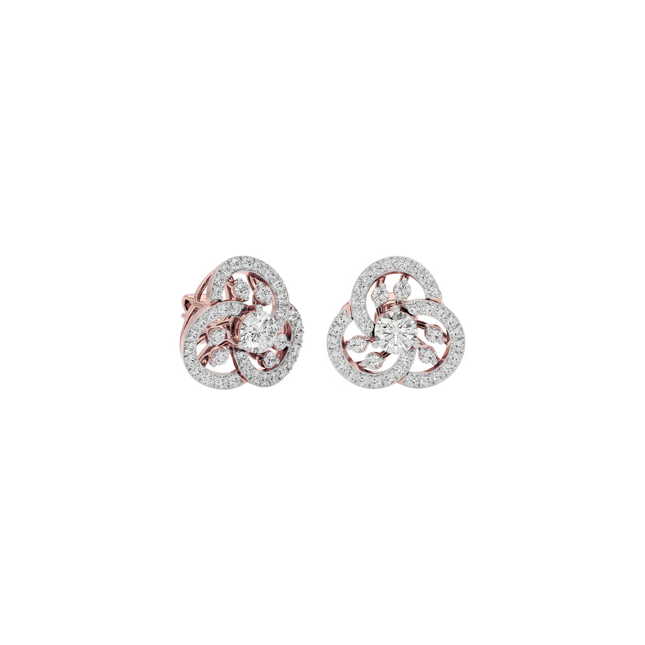 Diamond Orchid Earring 18 KT / Rose Gold