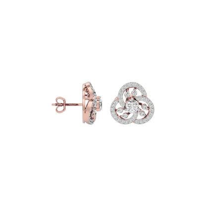 Diamond Orchid Earring 18 KT / Rose Gold