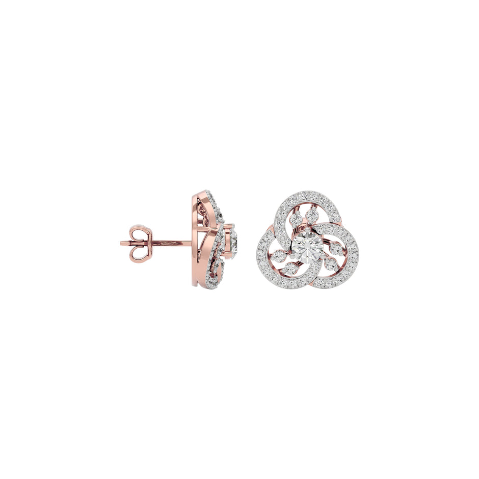 Diamond Orchid Earring 18 KT / Rose Gold