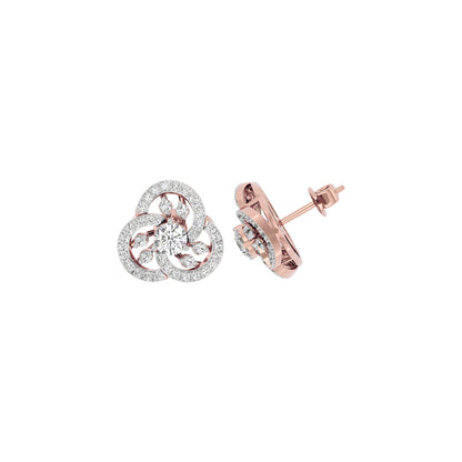 Diamond Orchid Earring 18 KT / Rose Gold