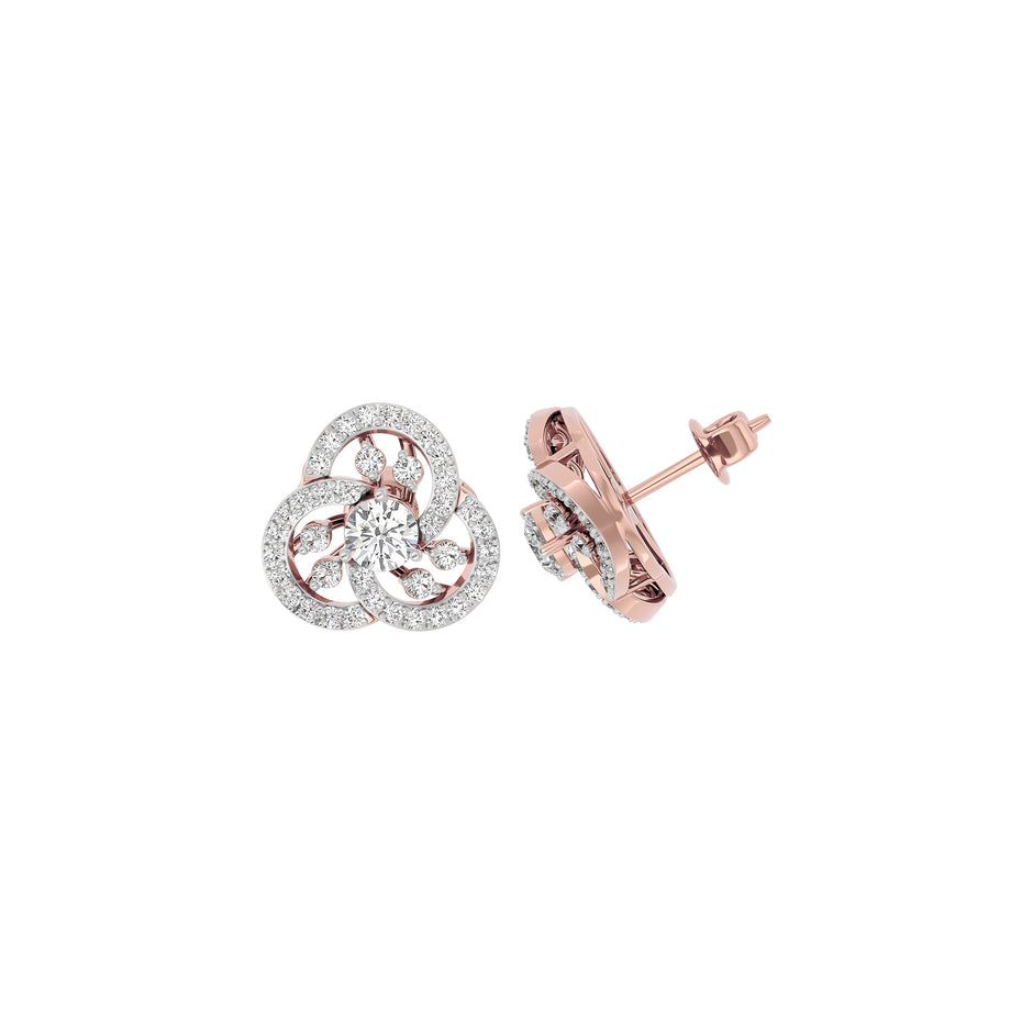 Diamond Orchid Earring 18 KT / Rose Gold