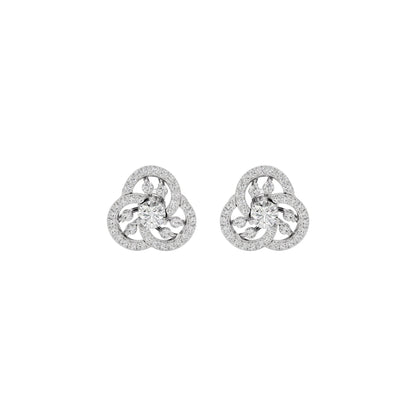 Diamond Orchid Earring 18 KT / White Gold